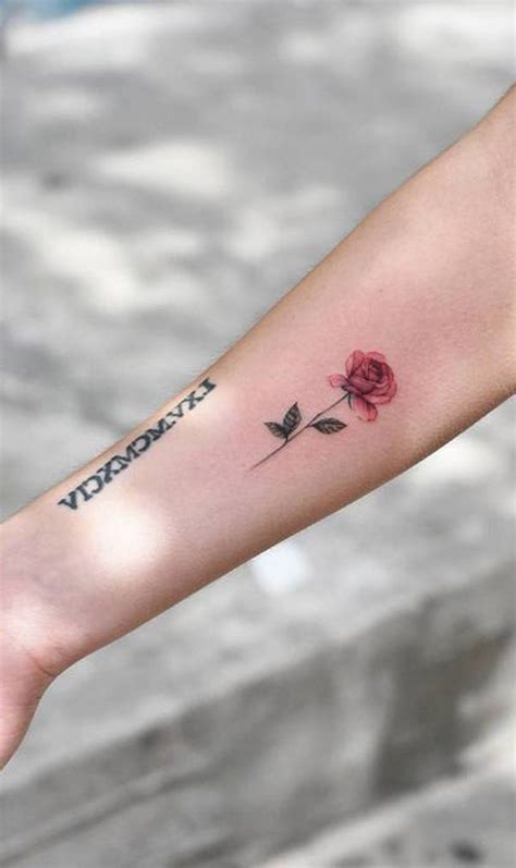 Cute Watercolor Small Rose Forearm Tattoo Ideas For Women Tattoos Small