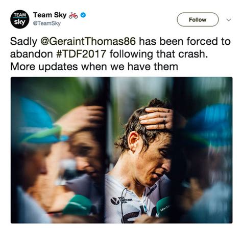 Geraint Thomas Crash Team Sky Rider Out Of The Tour De France After Stage Nine Crash Other