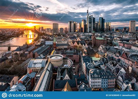 Skyline View From The Dom Tower Frankfurt Am Main With Hauptwache And