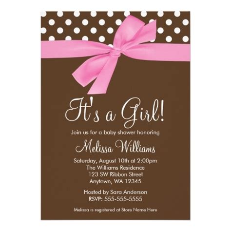 Pink And Brown Baby Shower Invitations Dolanpedia Invitations Template