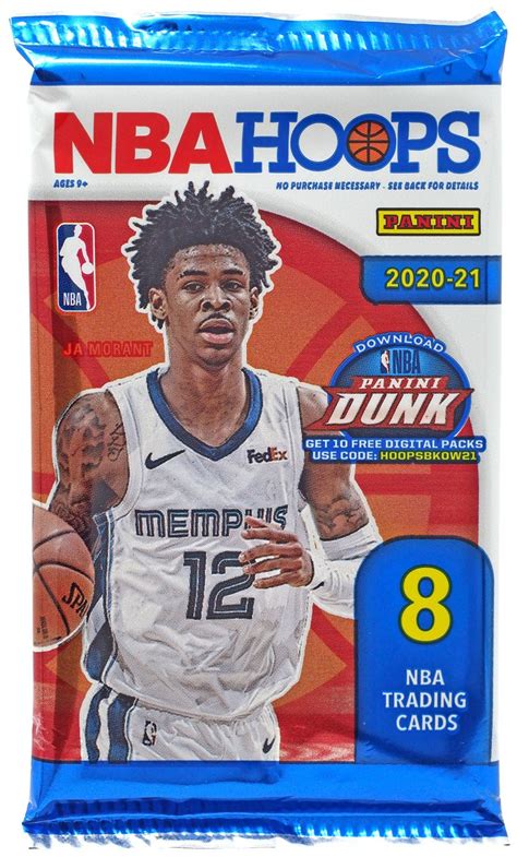 Nba Panini 2020 21 Hoops Basketball Trading Card Retail Pack 8 Cards Toywiz