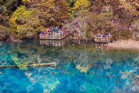 Five Flower Lake Is Lake In Jiuzhaigou Editorial Photo Image Of