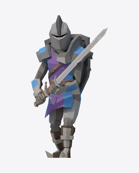 Download Low Poly Knight Transparent Png On Yellow Images