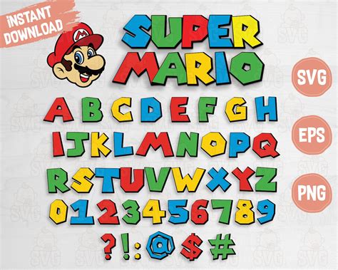 Super Mario Alphabet Geschichtete Svg Super Mario Etsy