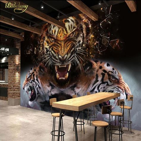 Beibehang Tiger Custom Photo Wall Paper 3d Mural Living Room Ktv