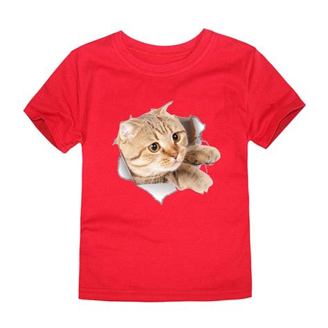 Kids T Shirts Children 3d Printing Cat T Shirts For Boys Kids Summer