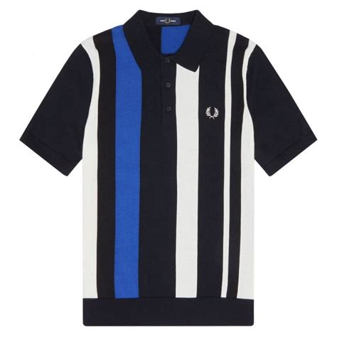Fred Perry Bold Stripe Knitted Shirt Polo Shirts Natterjacks