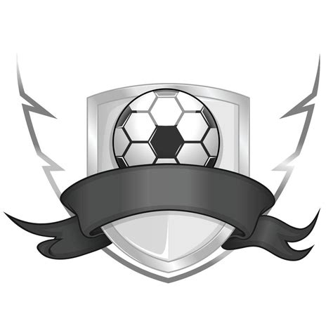 Shield Design With Ribbon And Soccer Ball Logo Of A Soccer Club