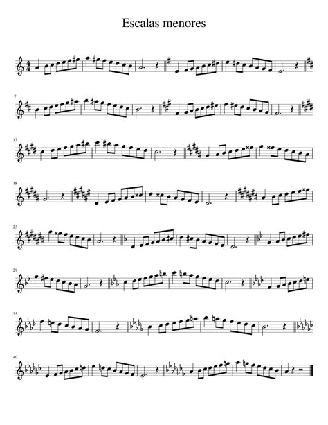 Escalas Menores Sheet Music For Piano Saxophone Ensembles