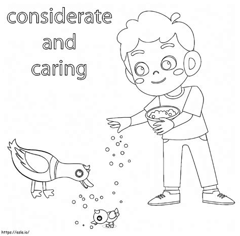 Printable Considerate And Caring Coloring Page