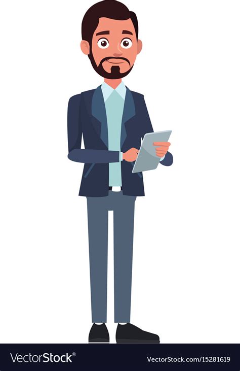 Young And Successful Business Man Cartoon Employee