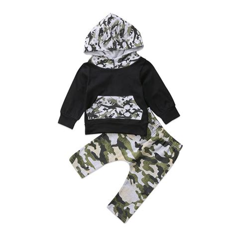 Baby Boy Camouflage Clothes Set Casual Newborn Kid Boys Long Sleeve