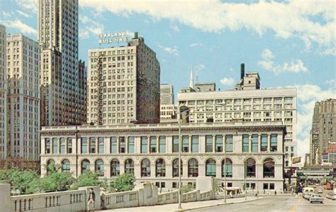 Postcard Chicago Randolph Looking E From Over Tracks Library Mid 1960s Chuckmans
