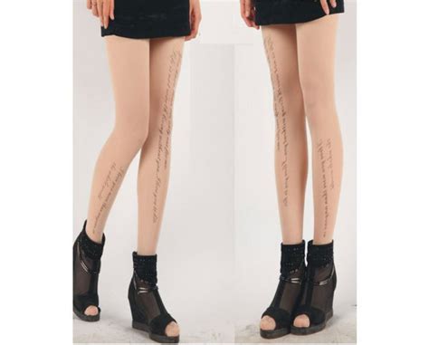 Rock Punk Patterns Sheer Pantyhose Stockings Tights Women Long Tattoo