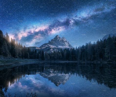 Milky Way Over Mountains Night Landscape Milky Way Photography Milky Way