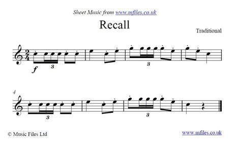 Traditional Recall A Military Bugle Call Online Sheet Music