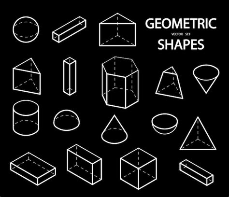 Premium Vector Set Of 3d Geometric Shapes Isometric Views