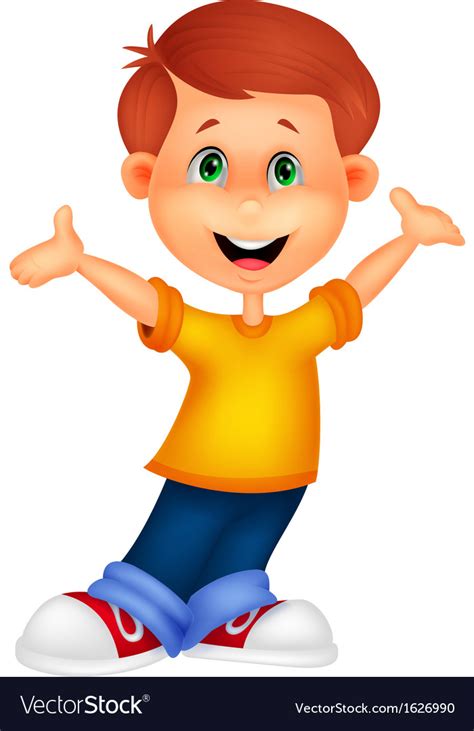 Happy Boy Cartoon Posing Royalty Free Vector Image