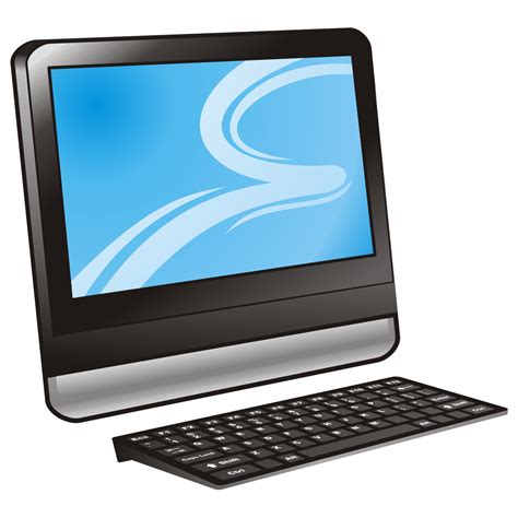 Vector For Free Use Computer With Blue Display