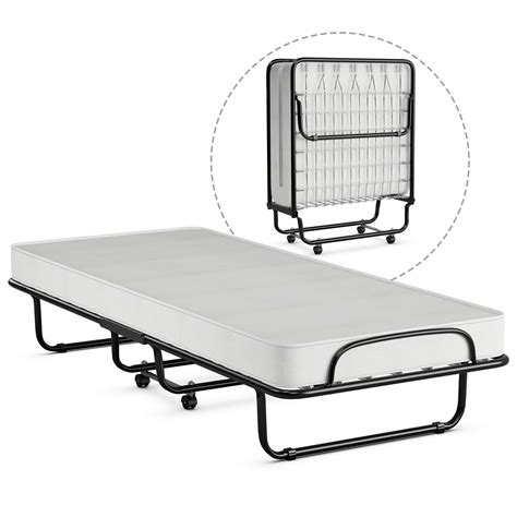Buy Gymax Rollaway Folding Metal Bed Memory Foam Mattress Cot Guest Online At Lowest Price In