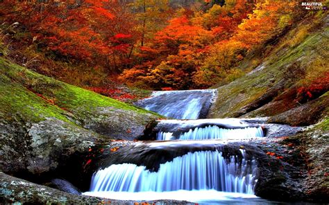 Waterfall Autumn Mountains Beautiful Views Wallpapers 1680x1050