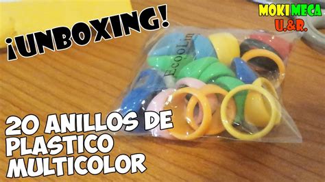 Unboxing 20 Anillos De Plástico Resina Multicolor Plastic Ring