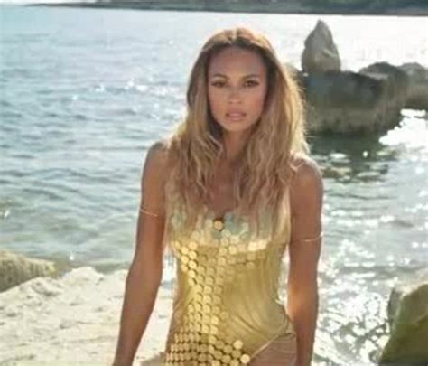 Alesha Dixon Shows Off Her Endless Legs In Metallic Gold Swimsuit As