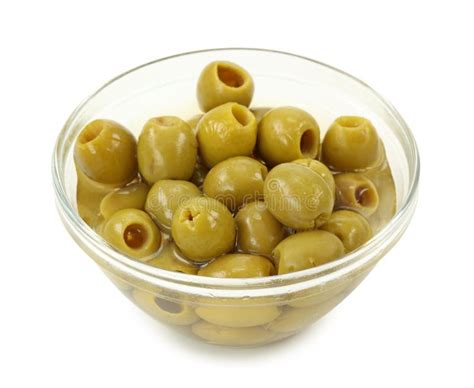Green Olives In Bowl Stock Photo Image Of Glass Vegetarian 9333706