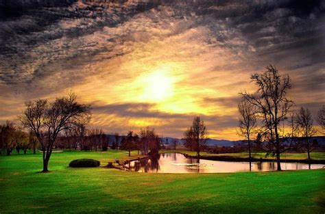Winter Sunset At The White City Golf Course Photograph By