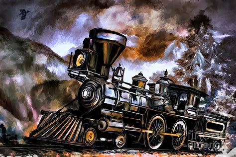 Old Steam Engine Painting By Andrzej Szczerski Fine Art America