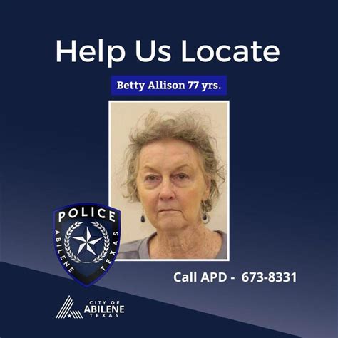 Help Us Locate 77 Year Old Betty Allison Chimney Rock West