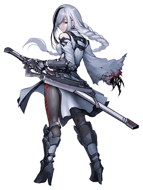 Hetza Hellshock Dairoku Ryouhei 1girl Arm Armor Black Legwear