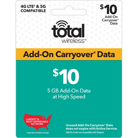 Total Wireless 10 Add On Carryover 5gb Data E Pin Top Up Email