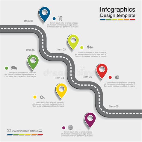 Road Infographic Timeline Element Layout Vector Stock Vector