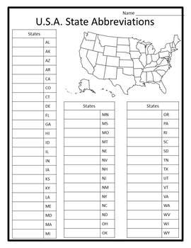 Best Images Of State Abbreviations Worksheet Printable List States Vrogue