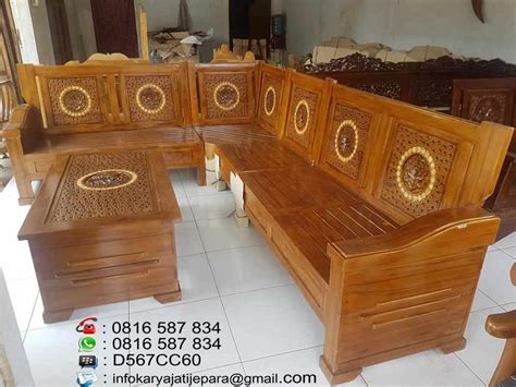 Formasi dudukan 3 + 2 + 1 + stool + meja tamu + meja sudut. Kursi Tamu Sudut Minimalis Modern Asli Jepara | Furniture ...