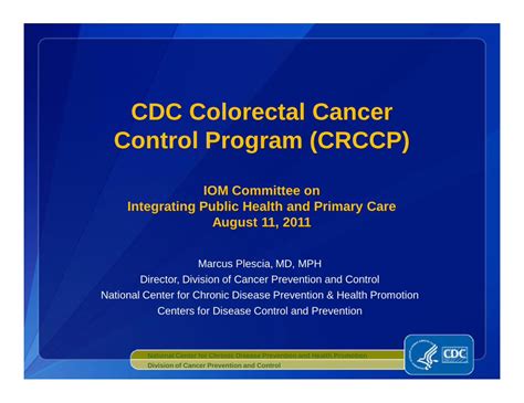 PDF CDC Colorectal Cancer Control Program CRCCP Iom