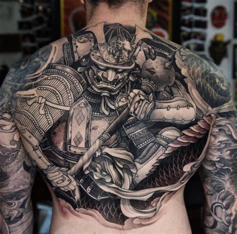 Samurai Back Tattoo Tattoos For Guys Badass Japanese Back Tattoo