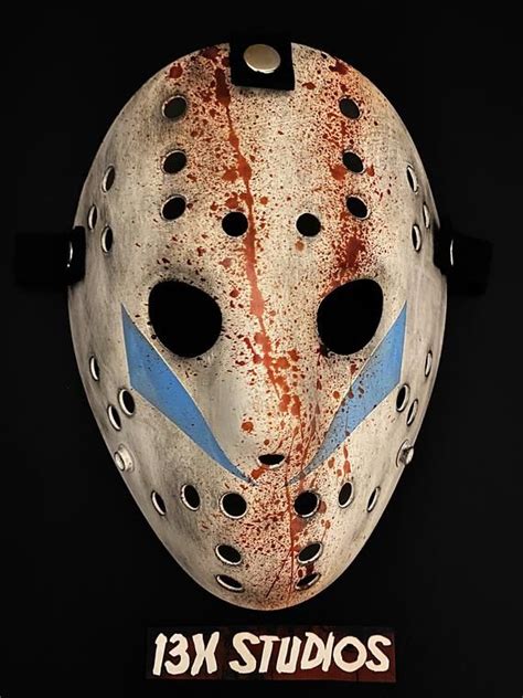 Freddy Vs Jason Damaged Custom 13x Studios Hockey Mask Etsy Hockey