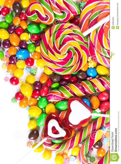 Colorful Candies And Lollipops Stock Photo Image Of Childhood Sweet