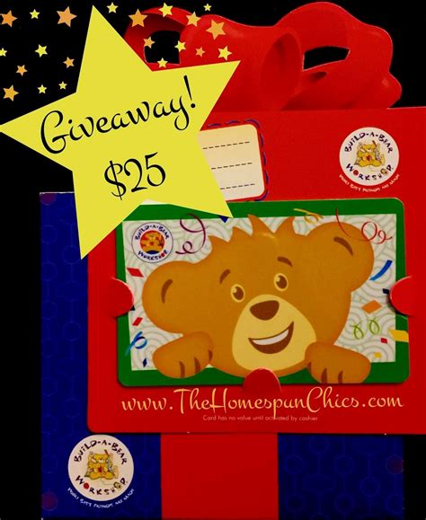 Giveaway 25 Build A Bear T Card
