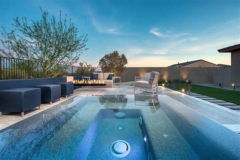 Perimeter Overflow Spa Custom Pool Outdoor Kitchen And Bocce Court