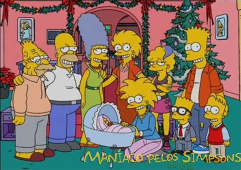 Simpsons Christmas Card Grandpa Homer Marge Lisa And Zia Maggie
