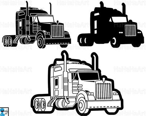 Truck 18 Wheeler Monogram Clipart Cutting Files Svg Png Etsy