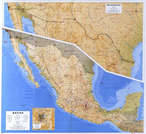 Large Scale Detailed Reference Map Of Mexico 1993 Mexico North