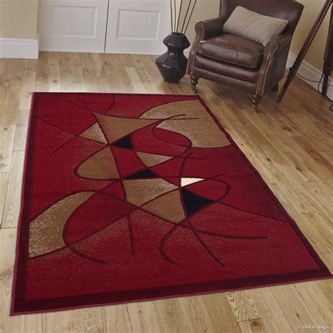 Allstar Red Abstract Modern Area Carpet Rug 5 2 X 7 2