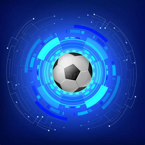 Soccer Ball With Technology Modern Background Stock Vector