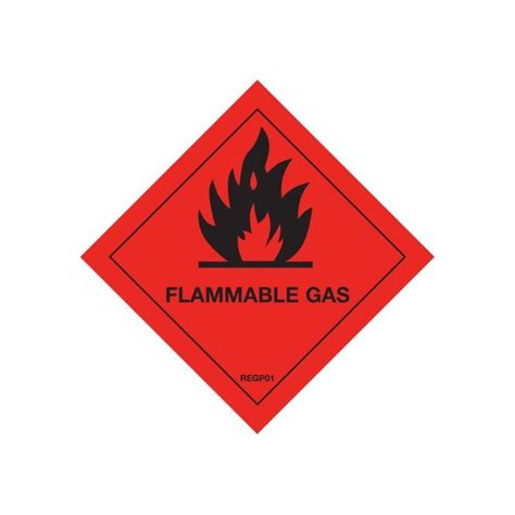 Regin Flammable Gas Warning Diamond Sticker Regp