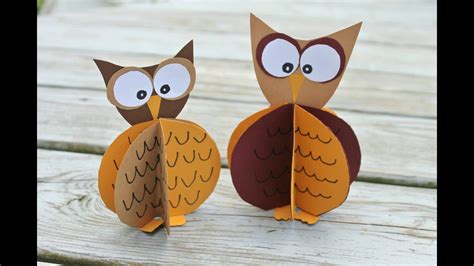 Standing Paper Owl Craft Youtube