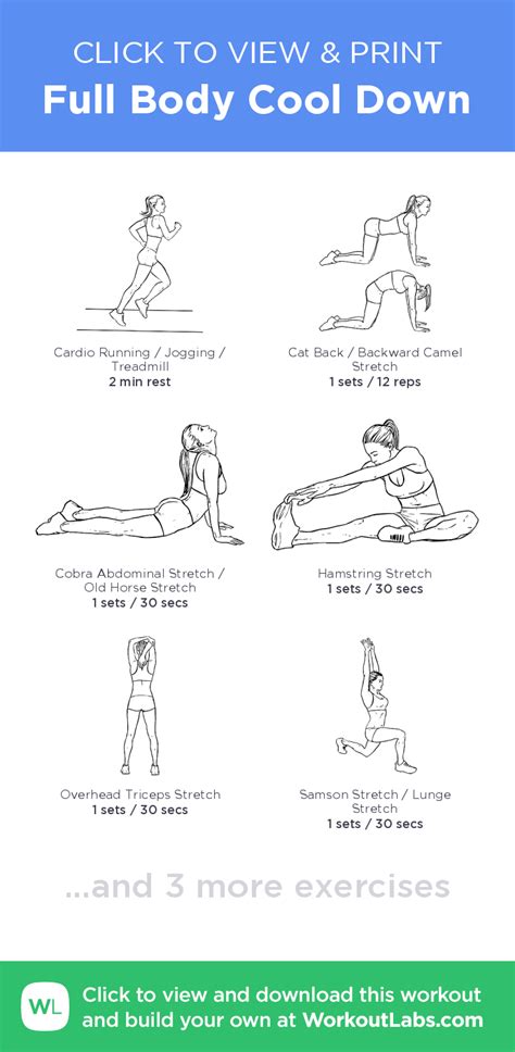Full Body Cool Down Click To View And Print This Illustrated Exercise Plan Created With